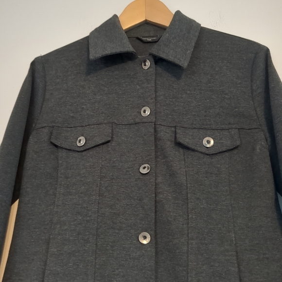 Simon Chang Blazer Jacket women's Size 6 Gray Button Accents Pockets Corpcore - Picture 2 of 11